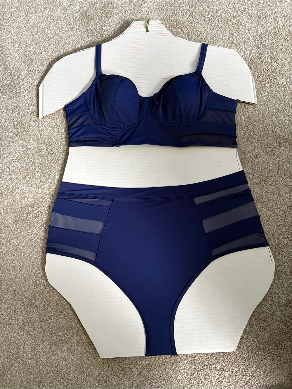 Adore Me Navy Blue High-Waist Bikini Set